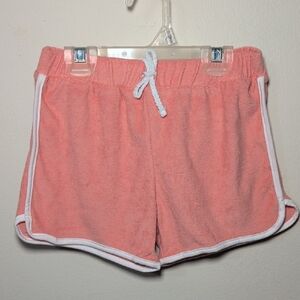 Velvet Fawn Pink Terry Cloth Shorts with White Trim Summer Sporty Girls Size 7